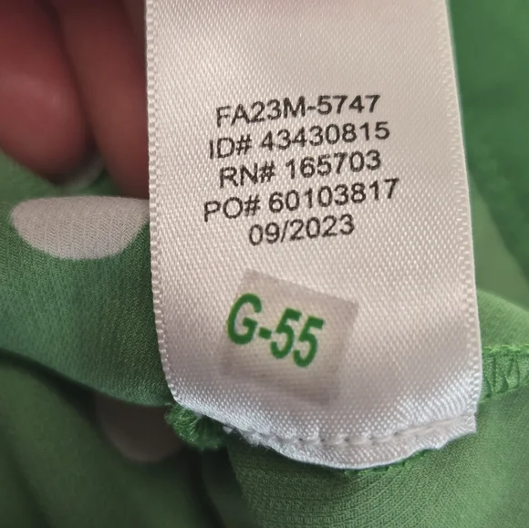 Broadway 38 Green Polka Dot Tie-Front Blouse xl - Picture 8 of 8